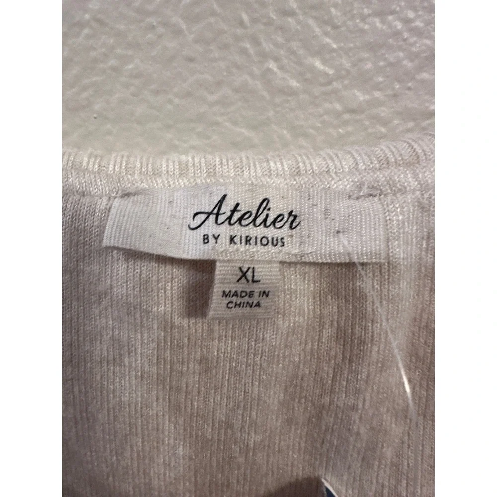 Atelier by Kirious XL Off Shoulder Zip Front Ribbed‎ Knit Top - Picture 2 of 5